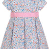 Little Girls Party Dress - Blue Florals