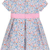 Little Girls Party Dress - Blue Florals