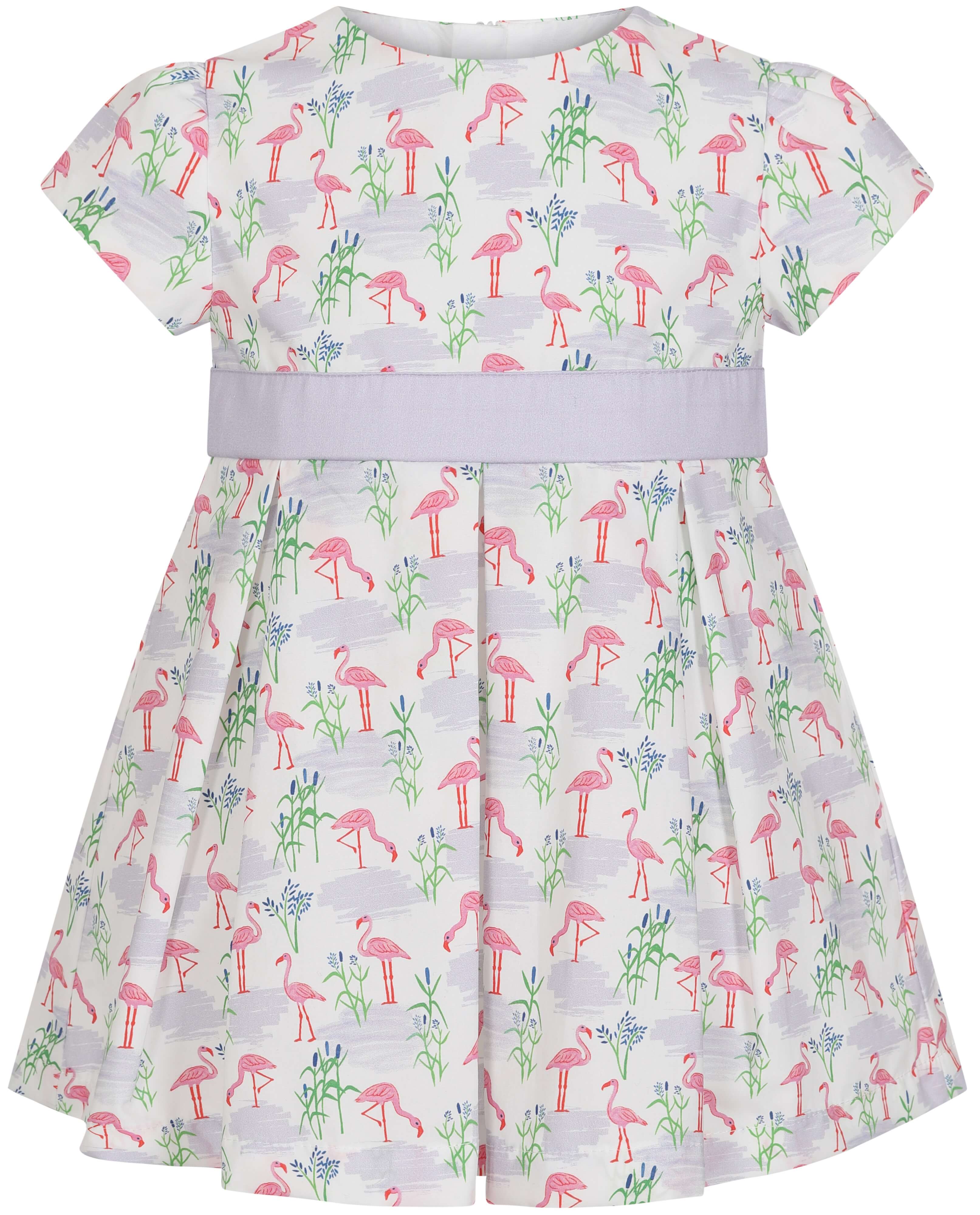 Little Girls Party Dress Pink Flamingos